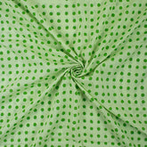 Organic Green Palkas Dot Hand Block Printed Fabric