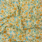 Organic Multi Floral Hand Block Printed Fabric By The Yard