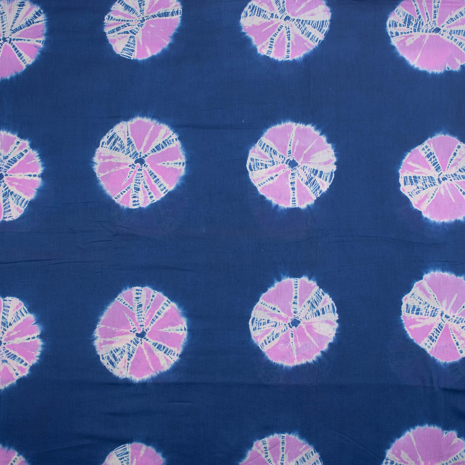 Organic Pink Polkas Dots Tie Dye Shibori Fabric