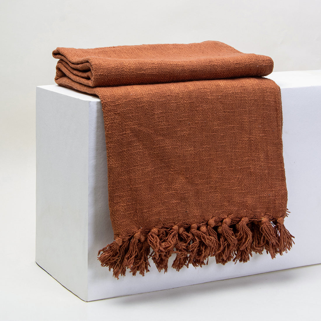 Organic Solid Indian Cotton Sofa Throw Blanket