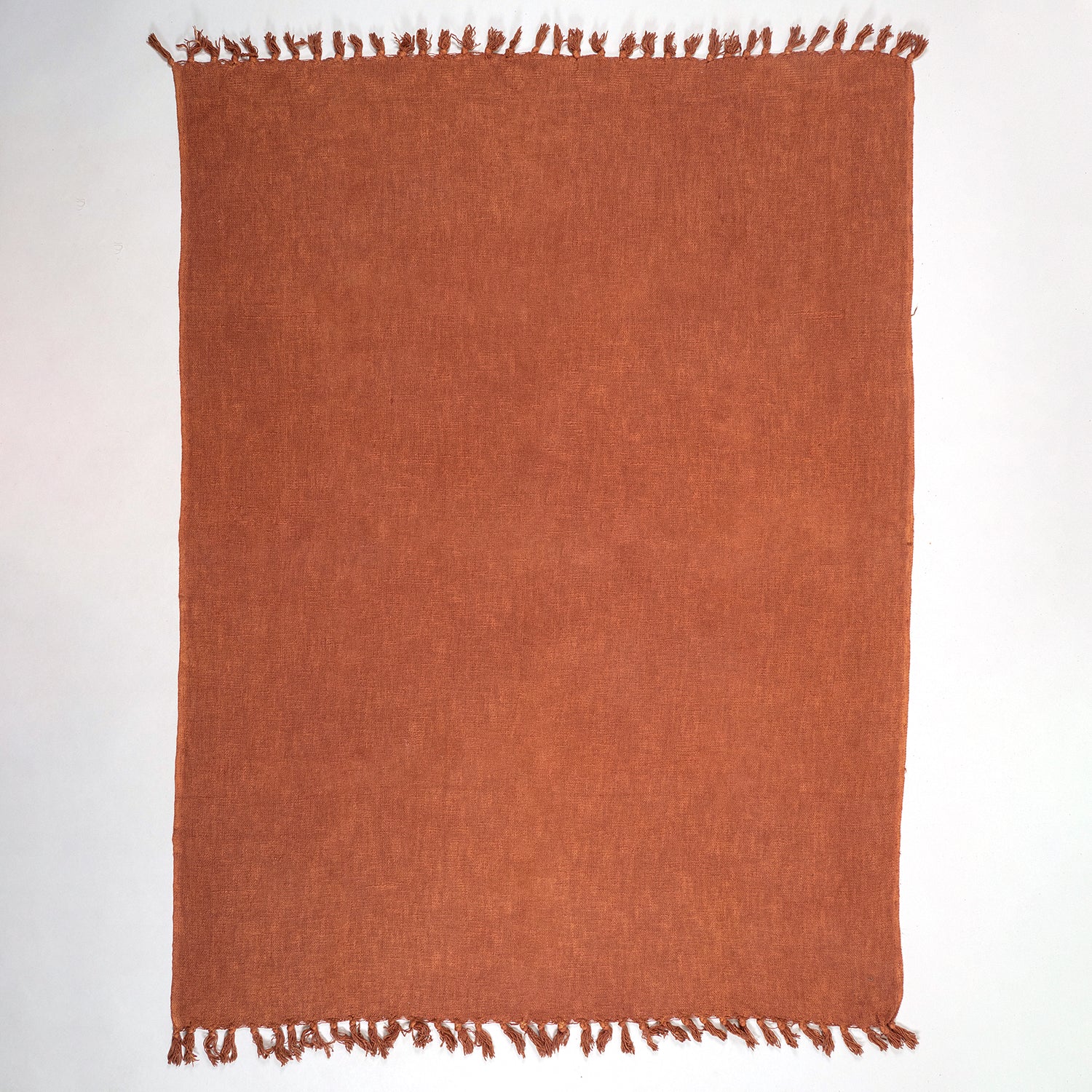Organic Solid Indian Cotton Sofa Throw Blanket