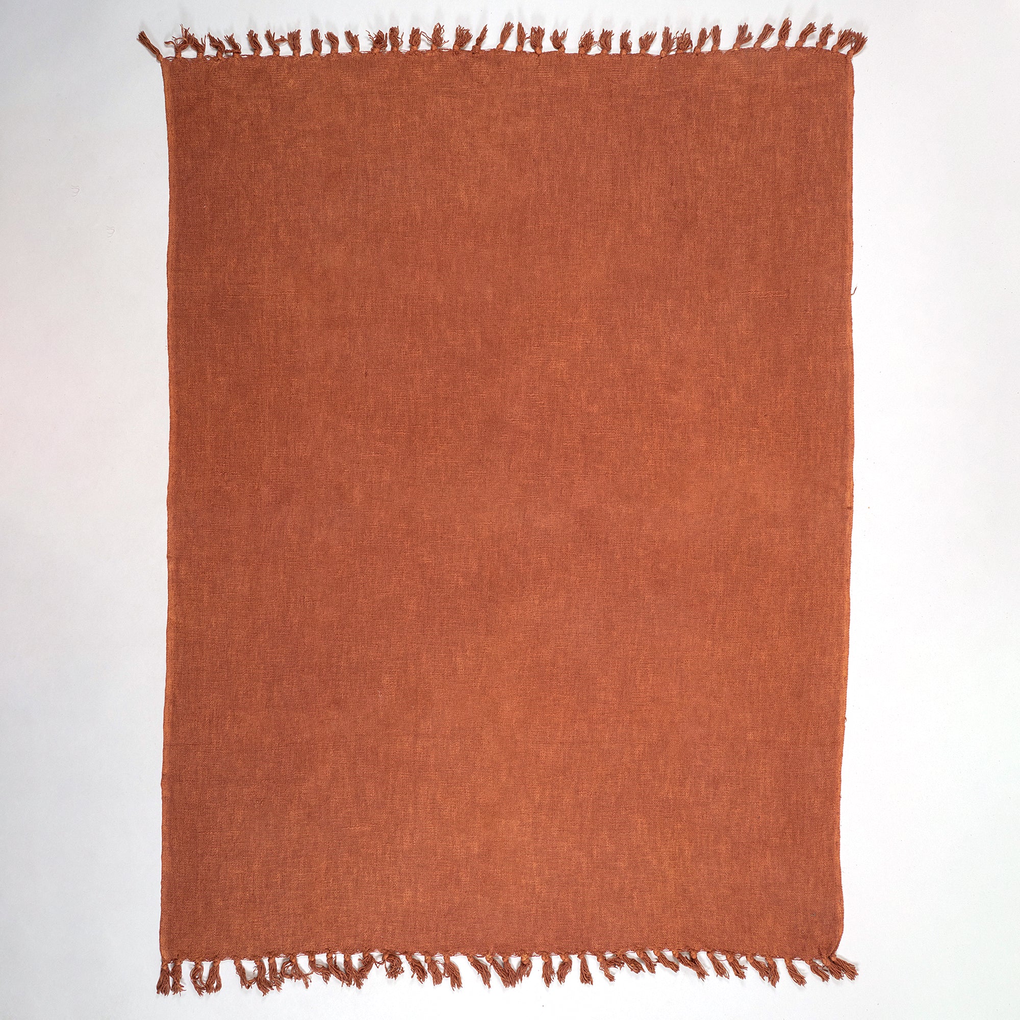 Organic Solid Indian Cotton Sofa Throw Blanket