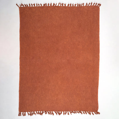 Organic Solid Indian Cotton Sofa Throw Blanket
