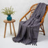 Organic Solid Purple Hand Dyed Throw Blankets