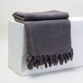 Organic Solid Purple Hand Dyed Throw Blankets