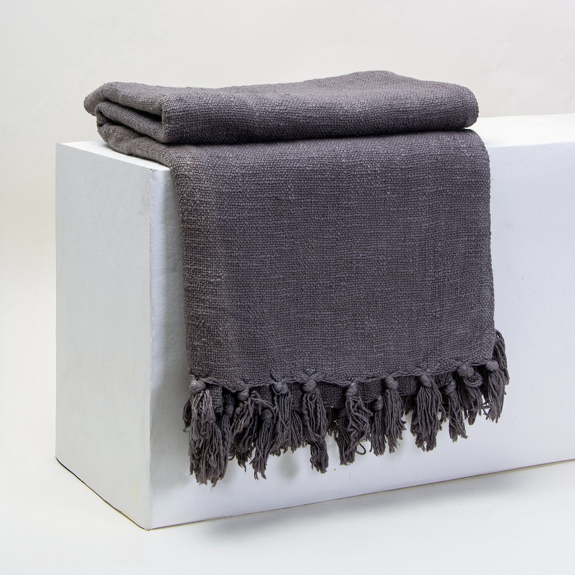 Organic Solid Purple Hand Dyed Throw Blankets