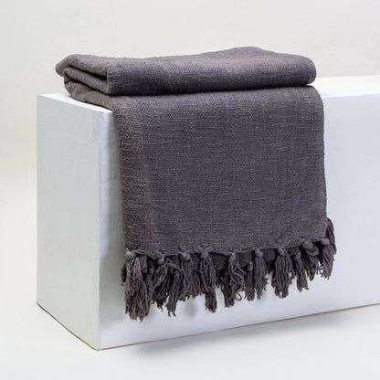 Organic Solid Purple Hand Dyed Throw Blankets