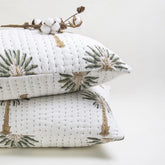 Palm Print Handmade Bed Pillow Covers