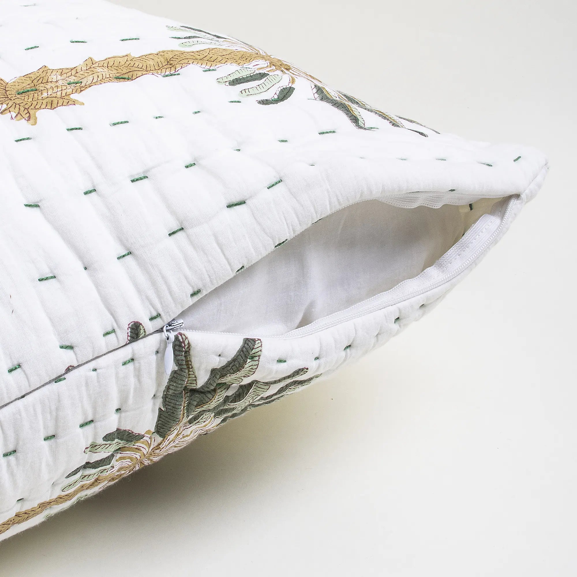 Palm Print Handmade Bed Pillow Covers