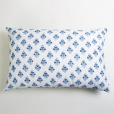 Reversible Hand Block Flower Print Cotton Pillow Case 