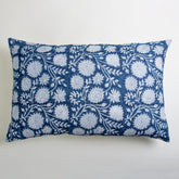 Reversible Hand Block Flower Print Cotton Pillow Case 