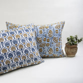 Floral Print Reversible Cotton Pillow Cover Set