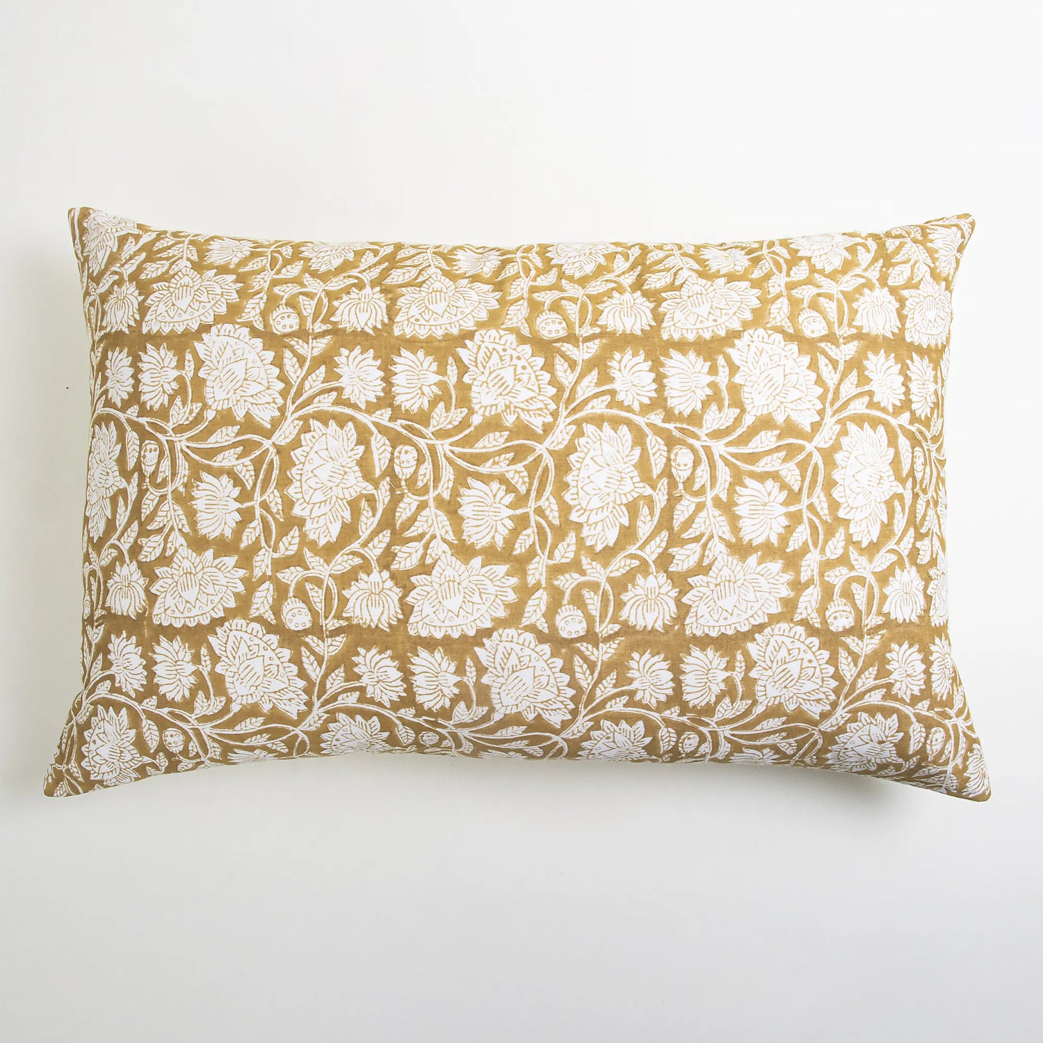 Yellow Flower Print Cotton Pillow Covers