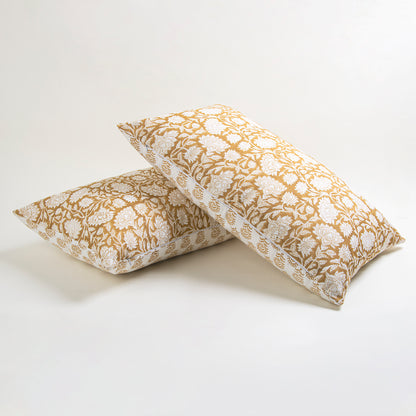 Floral Hand Block Printed Reversible Cotton Cushion Cover