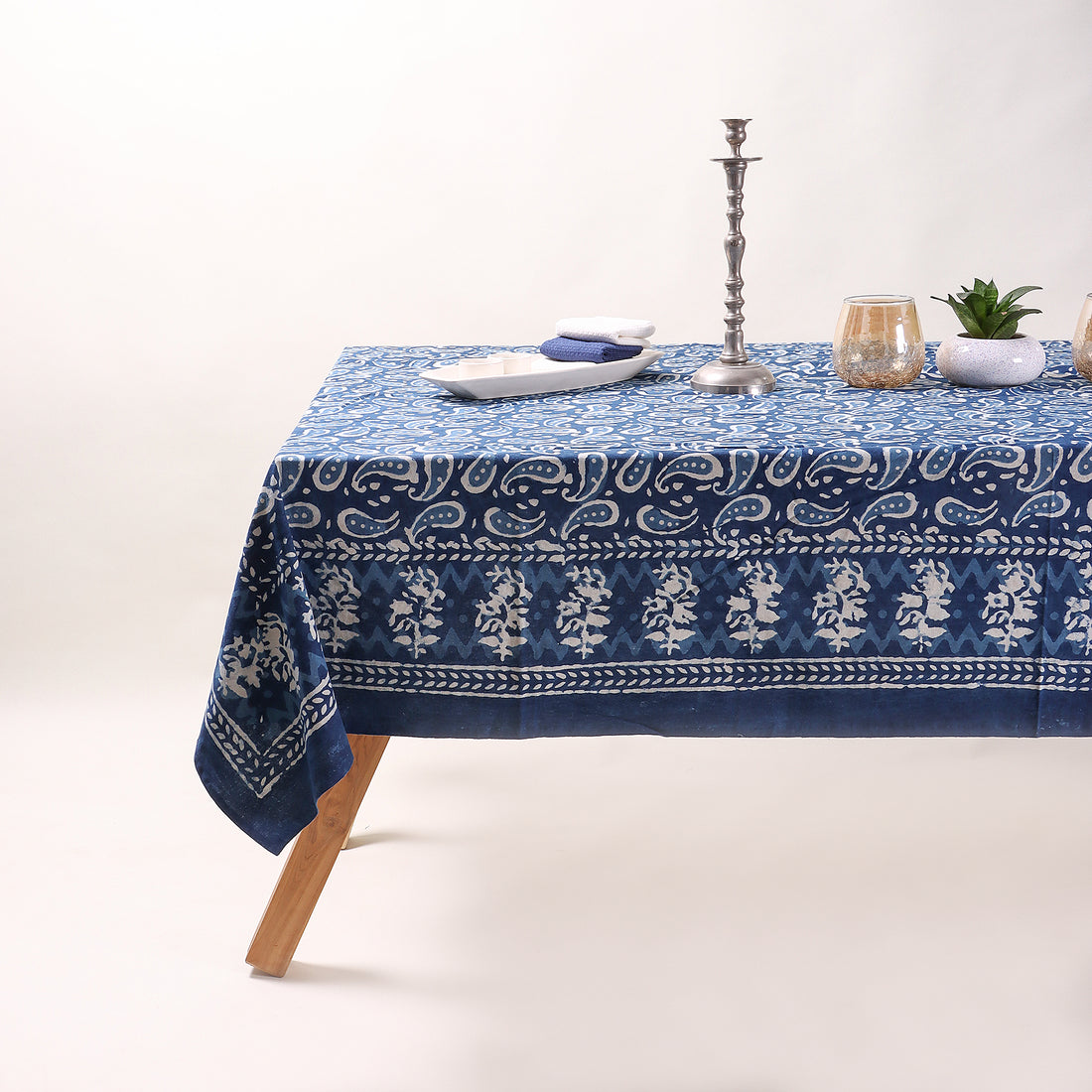 Paisley Hand Block Printed Cotton Dining Table Cover