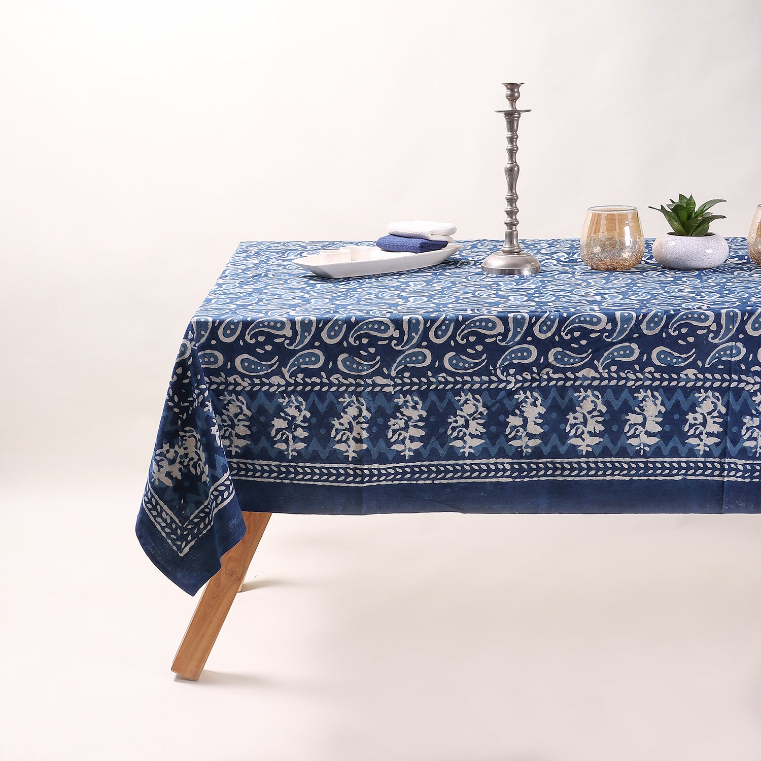 Paisley Hand Block Printed Cotton Dining Table Cover
