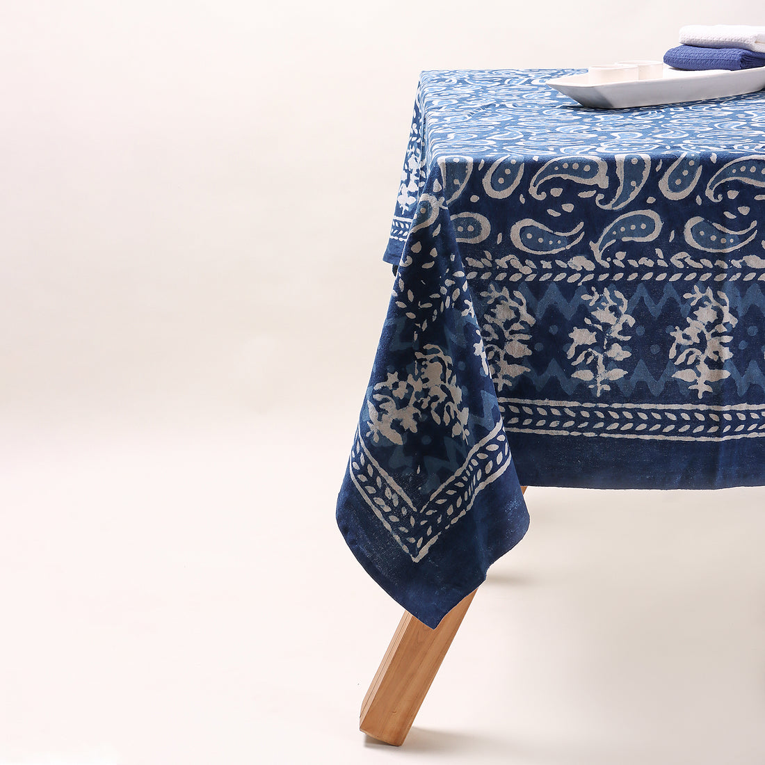 Paisley Hand Block Printed Cotton Dining Table Cover