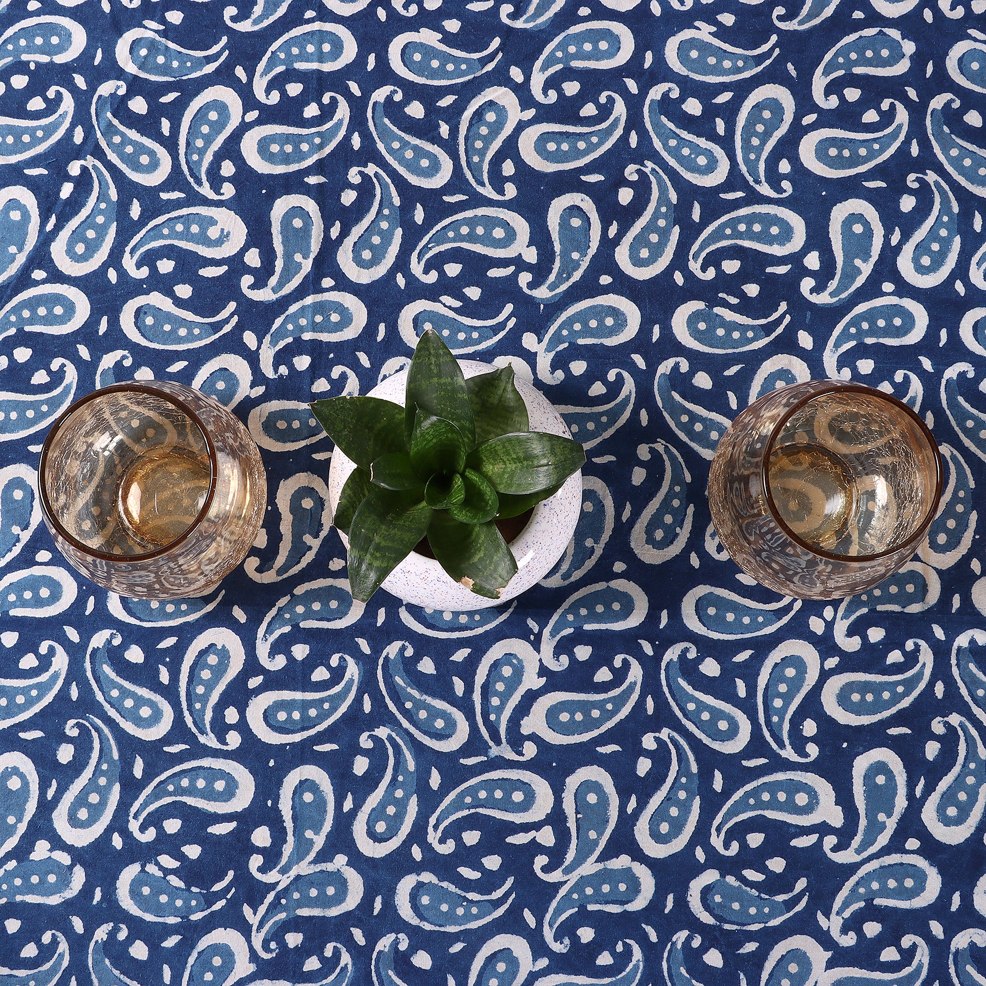 Paisley Hand Block Printed Cotton Dining Table Cover
