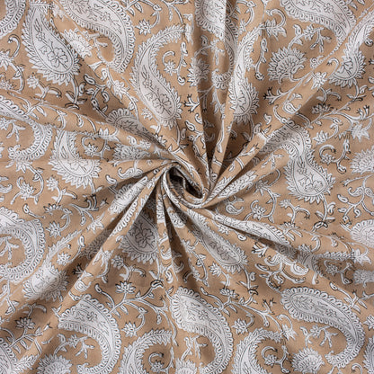 Paisley Indian Hand Block Print Fabric By The Yard