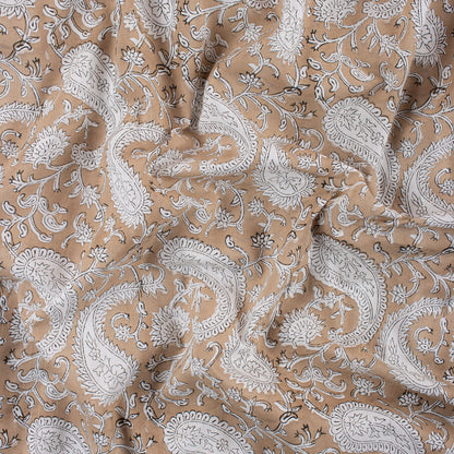 Paisley Indian Hand Block Print Fabric By The Yard