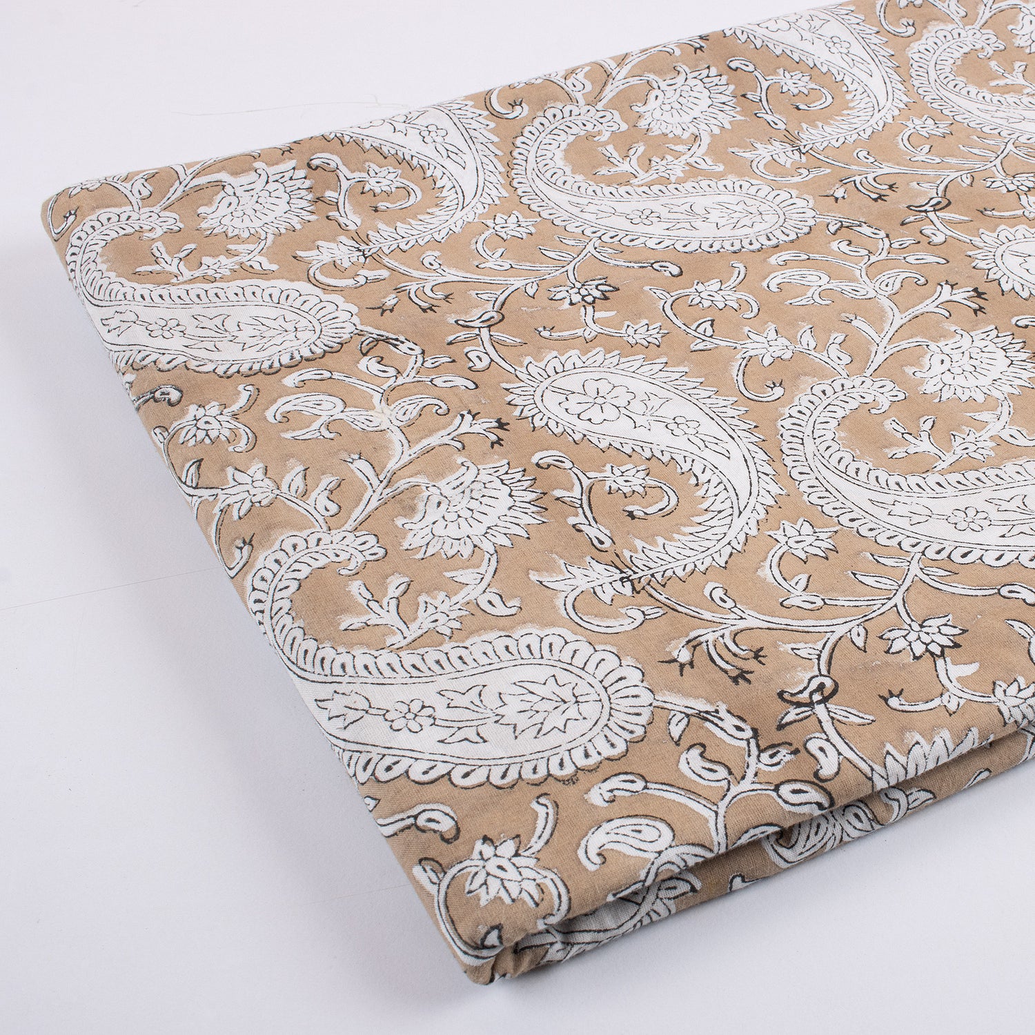 Paisley Indian Hand Block Print Fabric By The Yard