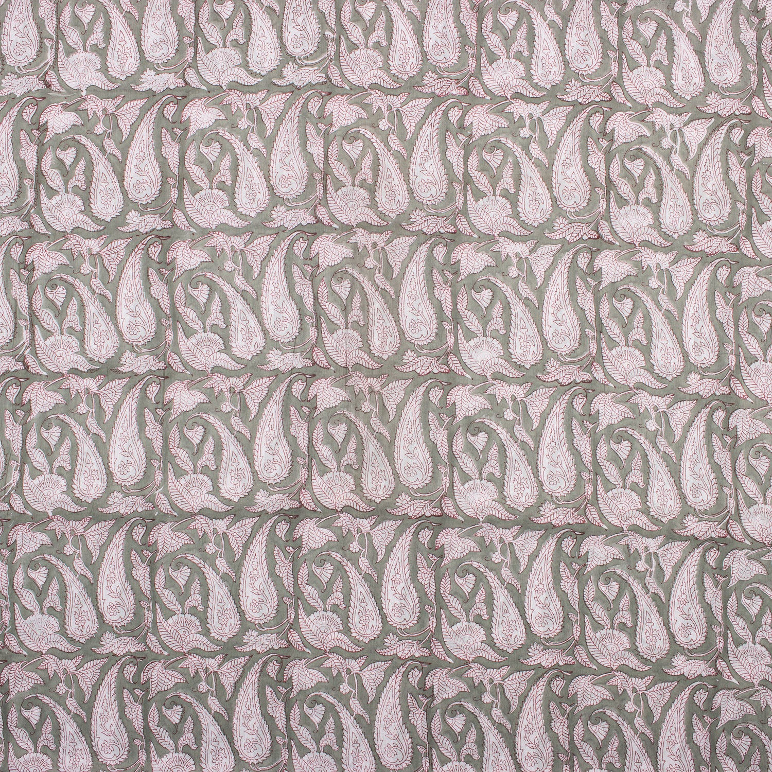 Paisley Pure Cotton Block Print Fabric