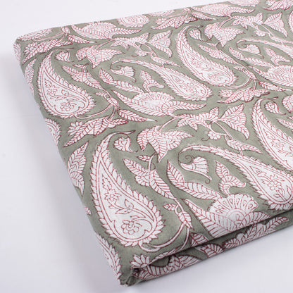 Paisley Pure Cotton Block Print Fabric