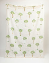Palm Block Printed Sofa Throw Blanket