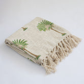 Palm Block Printed Sofa Throw Blanket