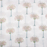Palm Tree Indian Block Print Cotton Fabric for Dresses
