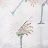 Palm Tree Indian Block Print Cotton Fabric for Dresses