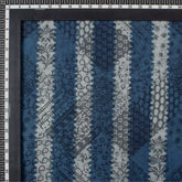 Patchwork Style Stripe Cotton Indigo Fabrics for Daily Wear