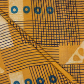 Patchwork Yellow Dabu Hand Block Print Fabric