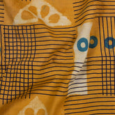 Patchwork Yellow Dabu Hand Block Print Fabric