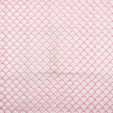 Pink Block Printed Pure Cotton Running Fabric Material