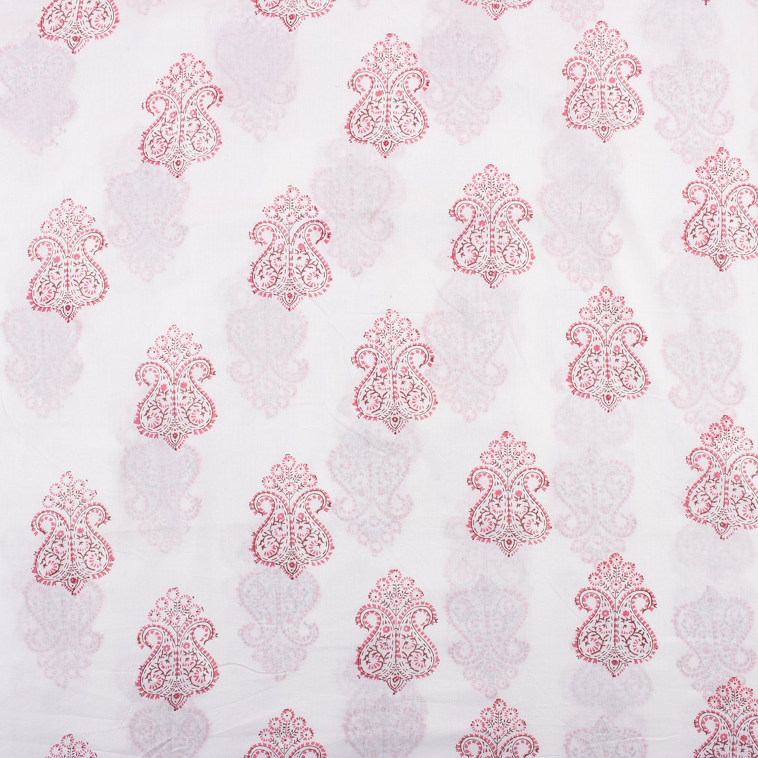 Pink Boota Indian Hand Block Cotton Fabric Material