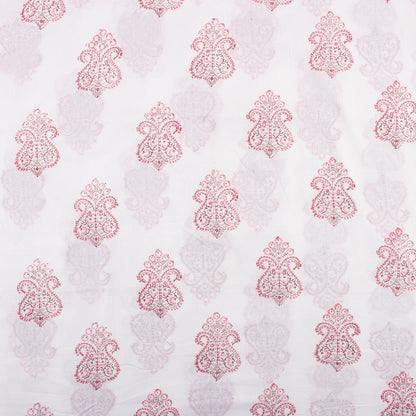 Pink Boota Indian Hand Block Cotton Fabric Material