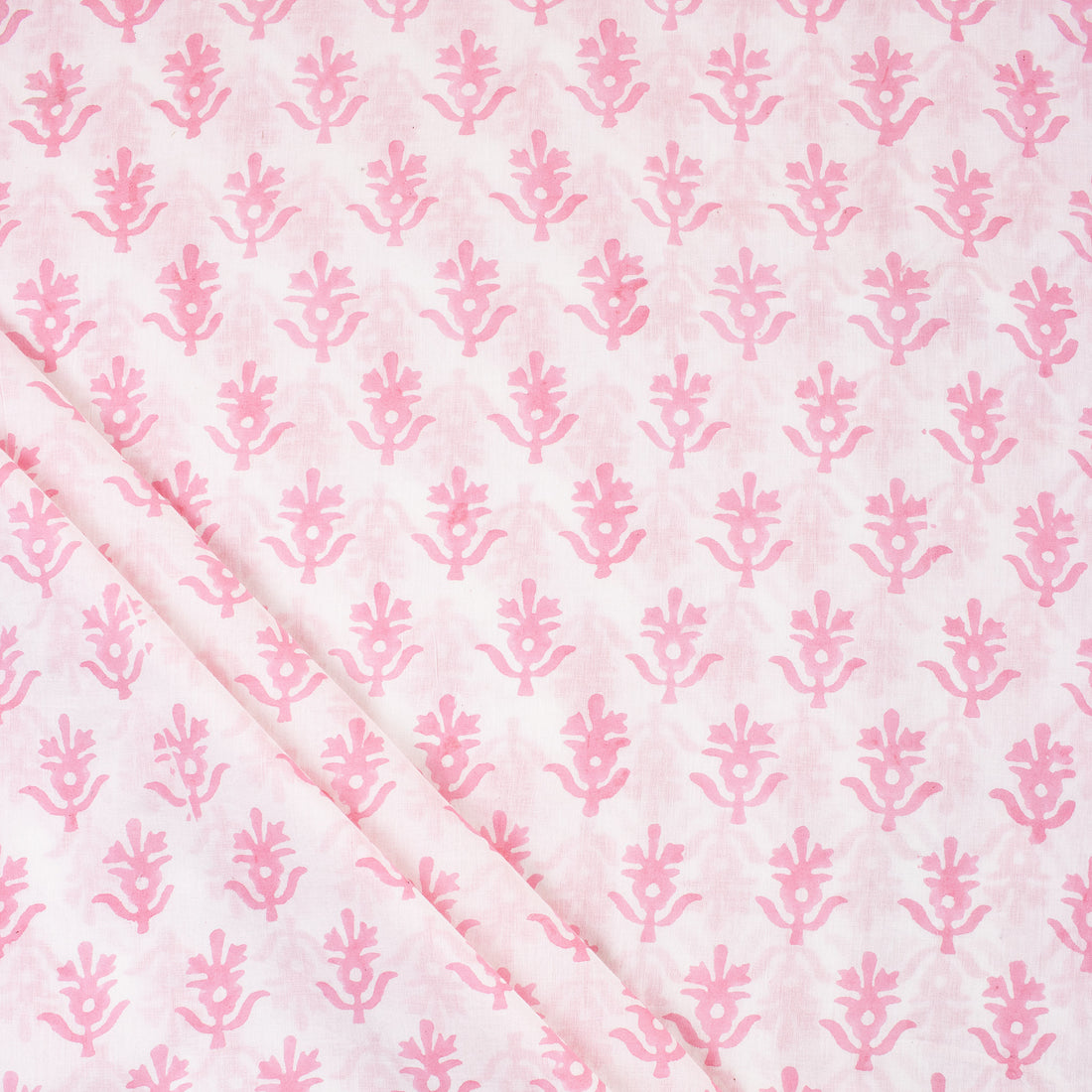 Pink Booti Block Print Fabric Cloth Material