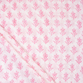 Pink Booti Block Print Fabric Cloth Material