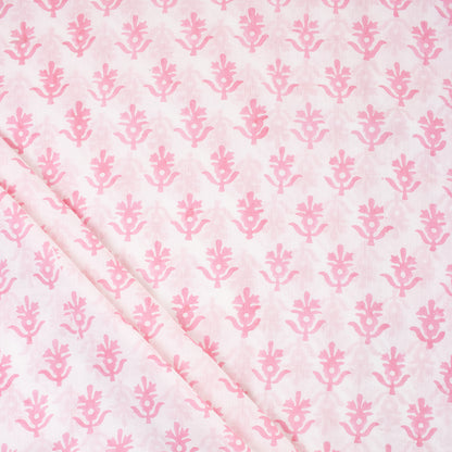 Pink Booti Block Print Fabric Cloth Material