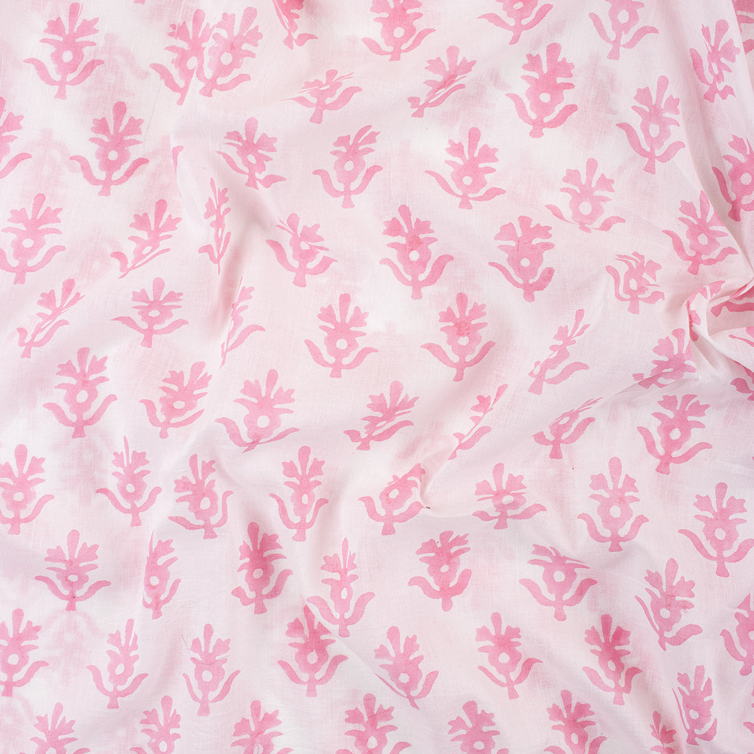 Pink Booti Block Print Fabric Cloth Material