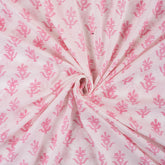 Pink Booti Block Print Fabric Cloth Material