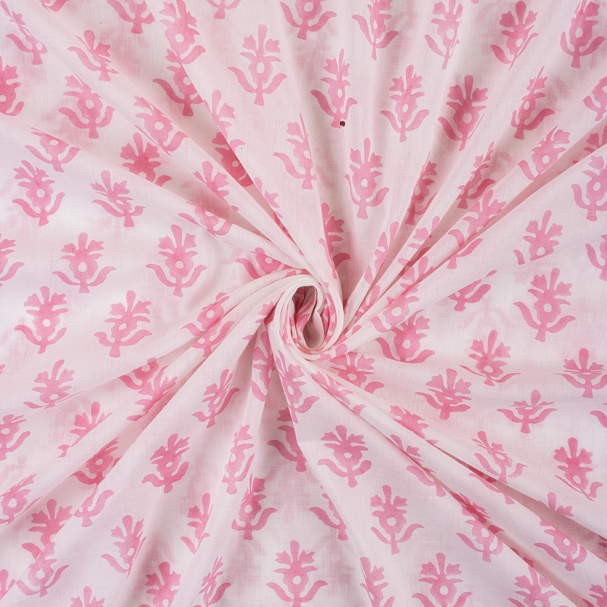 Pink Booti Block Print Fabric Cloth Material