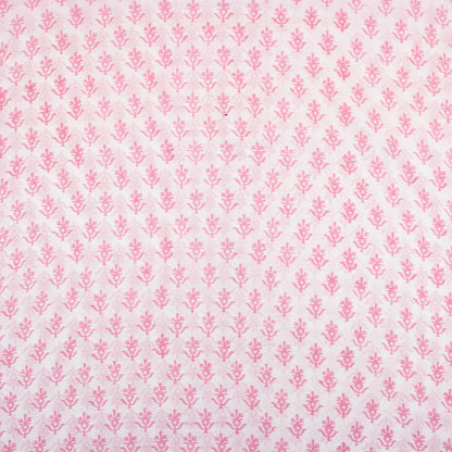 Pink Booti Block Print Fabric Cloth Material