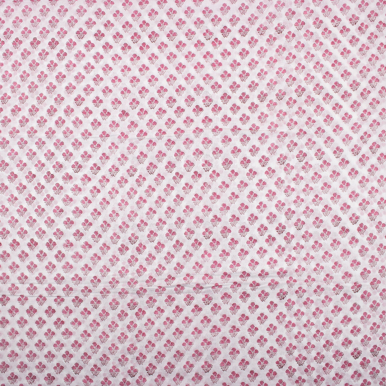 Pink Booti Hand Block Floral Print Fabric Online India