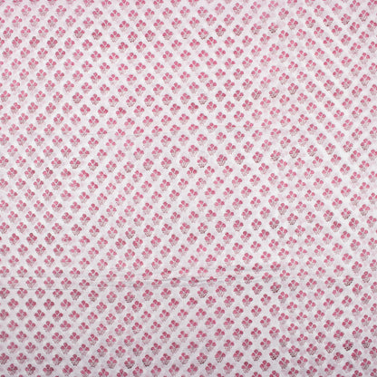 Pink Booti Hand Block Floral Print Fabric Online India