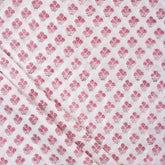 Pink Booti Hand Block Floral Print Fabric Online India