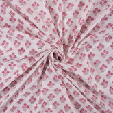 Pink Booti Hand Block Floral Print Fabric Online India