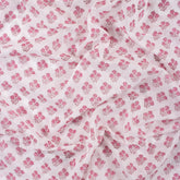 Pink Booti Hand Block Floral Print Fabric Online India