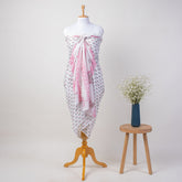 Pink Booti Hand Block Print Beach Sarong Wrap For Women